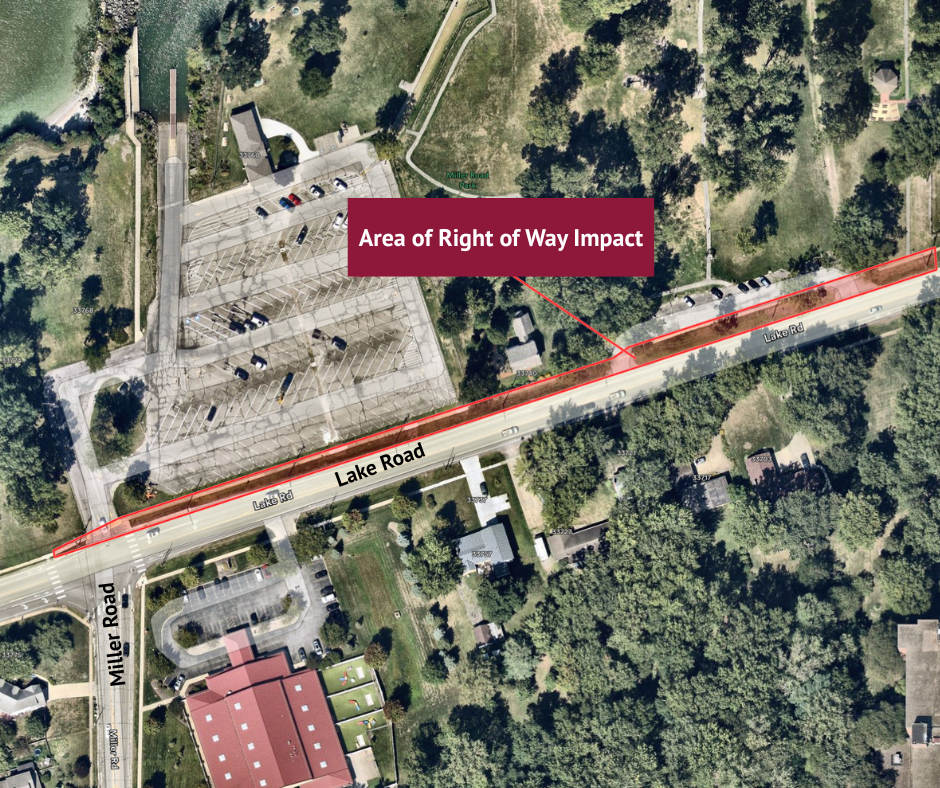 Map of Lake Road sidewalk installation